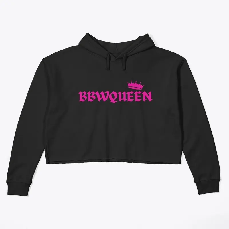 BBW Queen Crop Hoodie Black/Pink